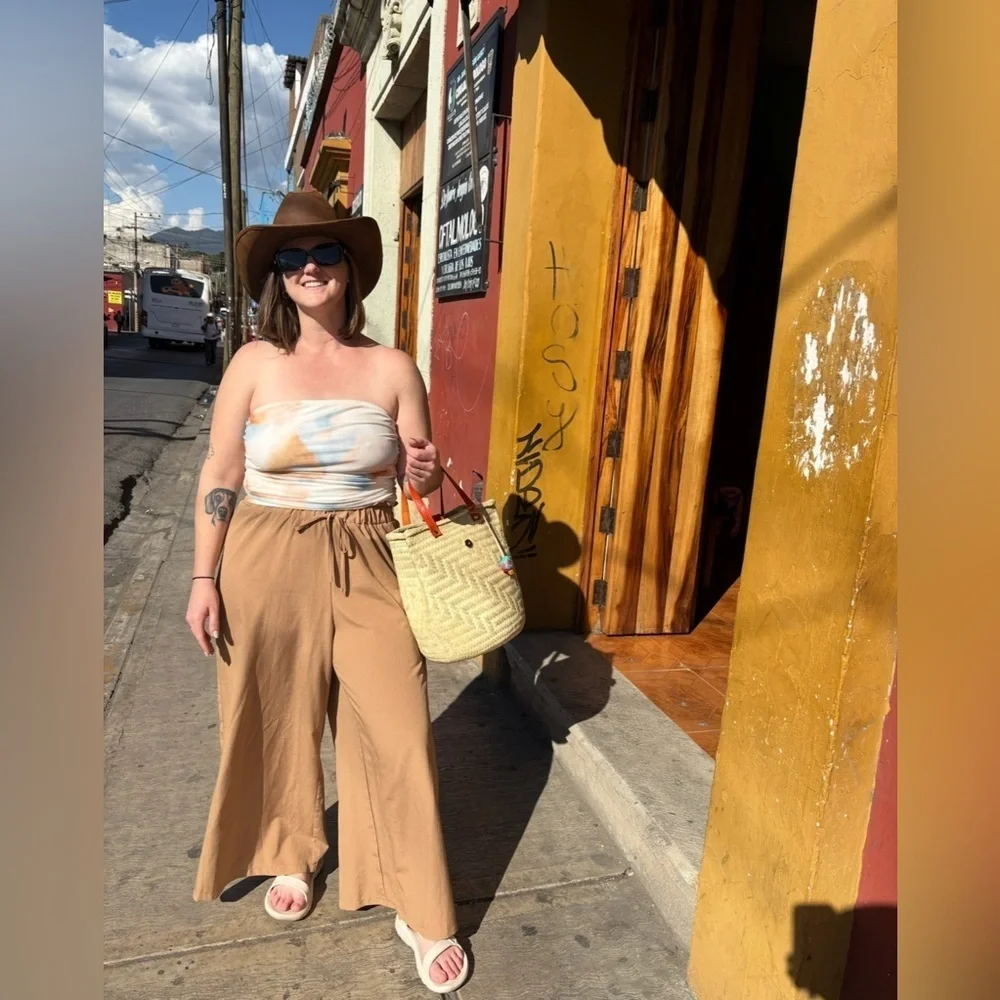 TAN A-Line Midi Skirt for Casual Wear